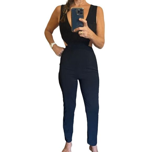 REVOLVE BY THE WAY Black Cut Out Sides and Back Sleeveless Jumpsuit.Size S - Picture 3 of 16